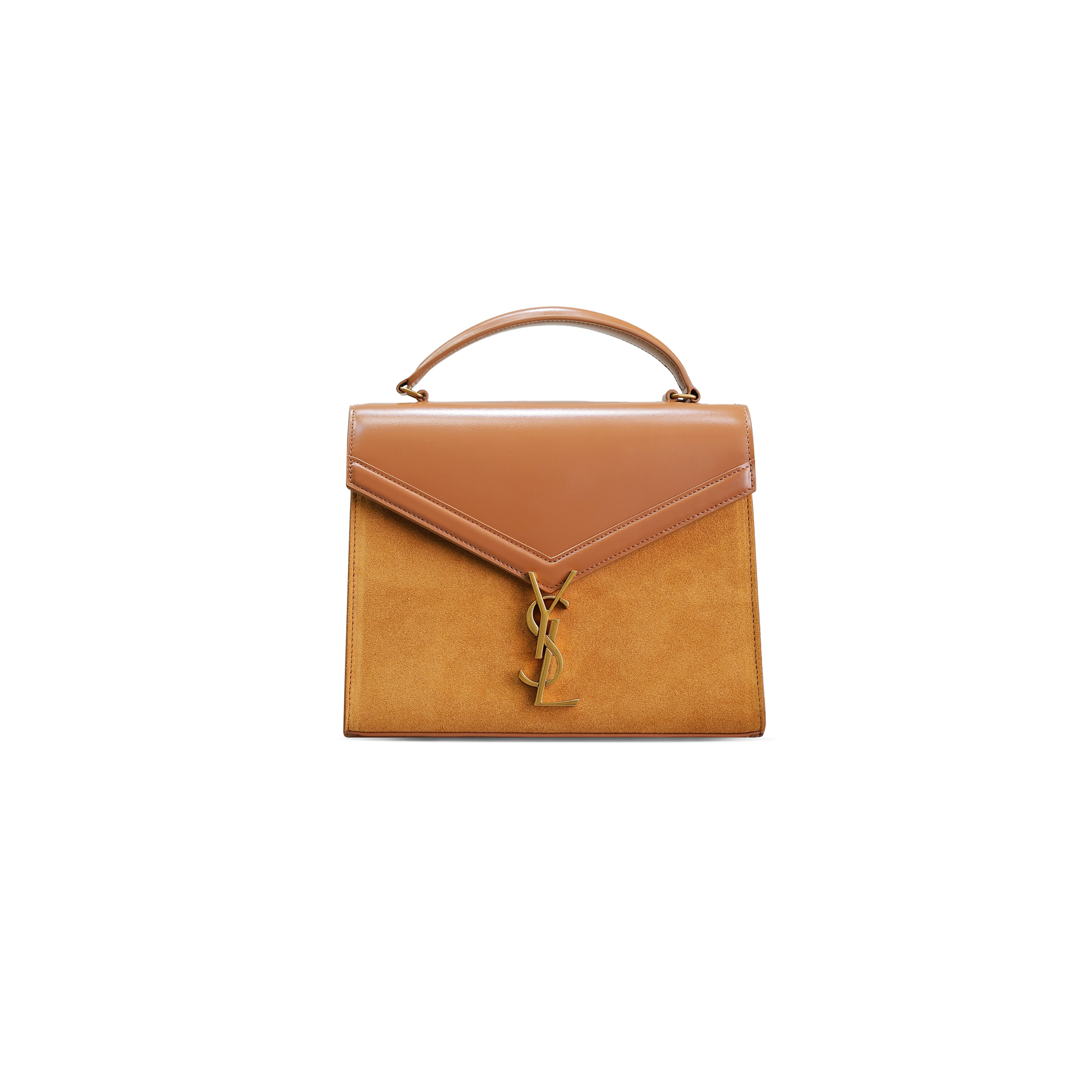 Y*L cassandra medium top handle bag in suede with leather 5780002155249 (24.5*20*11.5cm)